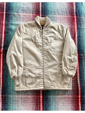 70s Tan Fleece Lined Ranch Coat 44/L